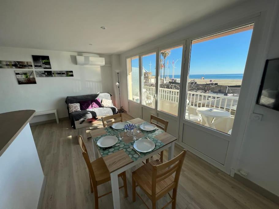 Le Carrousel - Apt Vue Mer - Plage A 10 M - Clim - Wifi Canet-en-Roussillon Kültér fotó